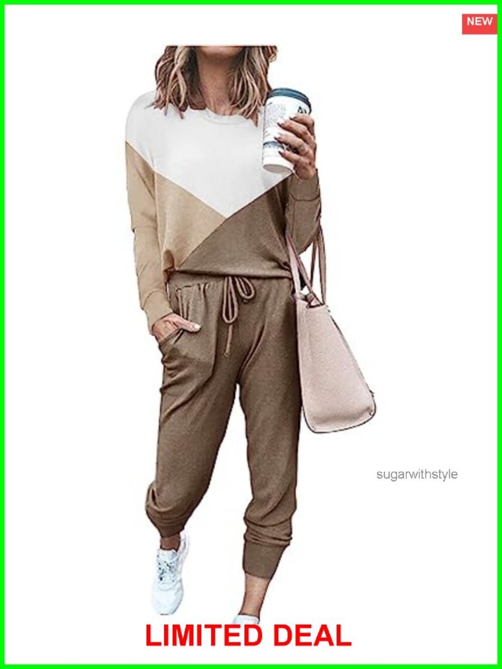 Women's Two Piece Sweatsuit Set Lounge Jogger Tracksuit with Pockets